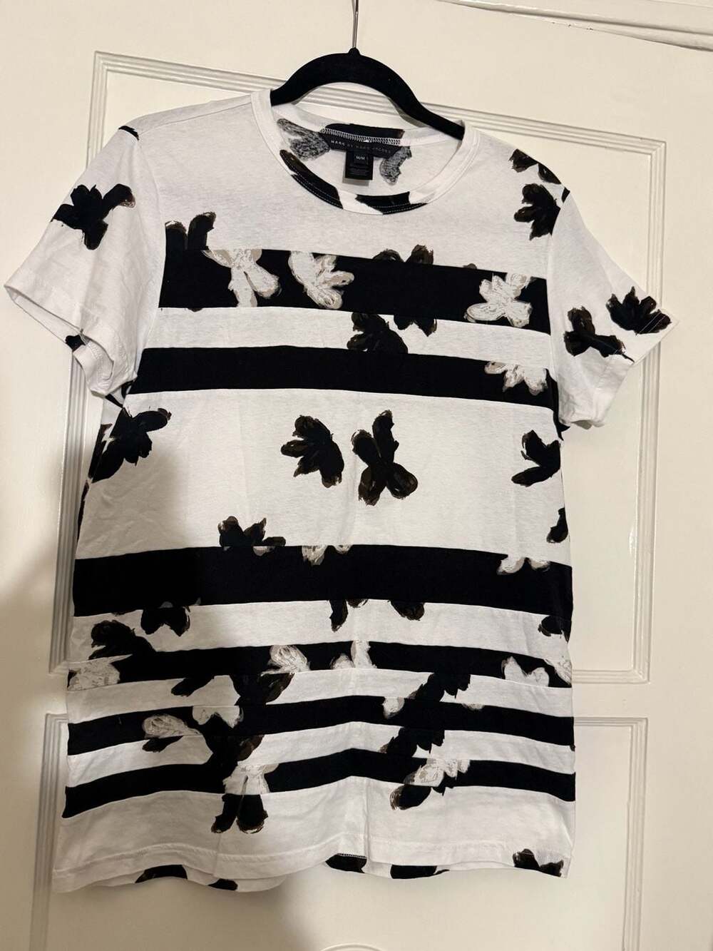 Marc by Marc Jacobs Floral Striped T-Shirt Size M